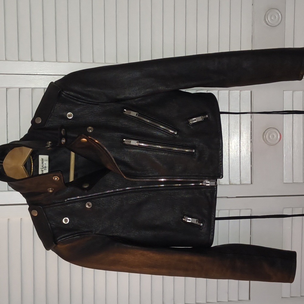 Saint Laurent Paris Black Leather Jacket